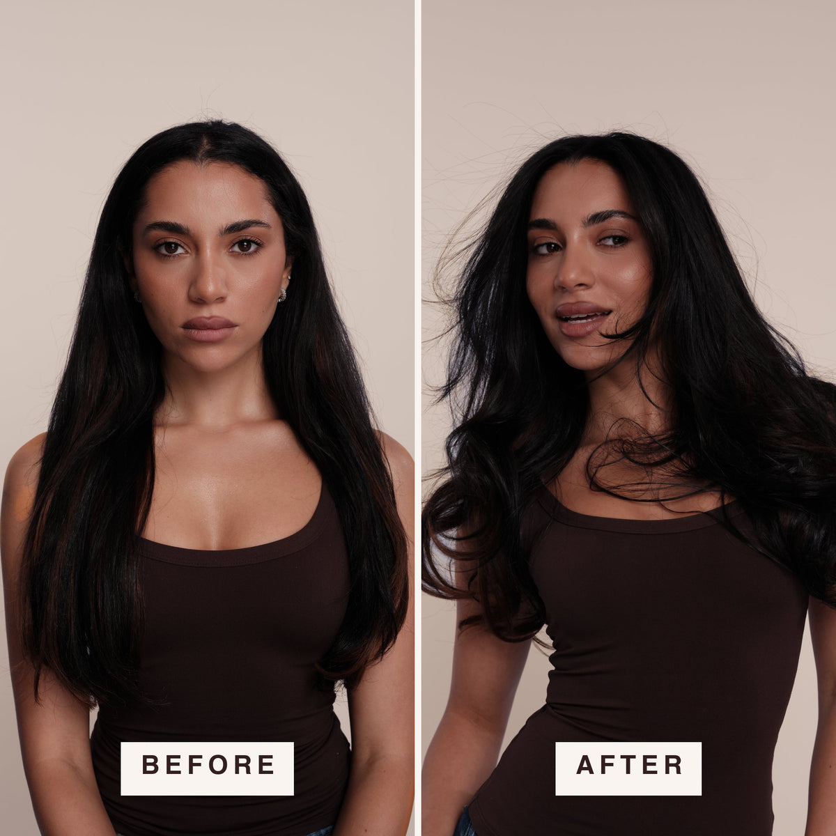 Before and after: root volume on dark hair — Shaded Volume Powder in Dark