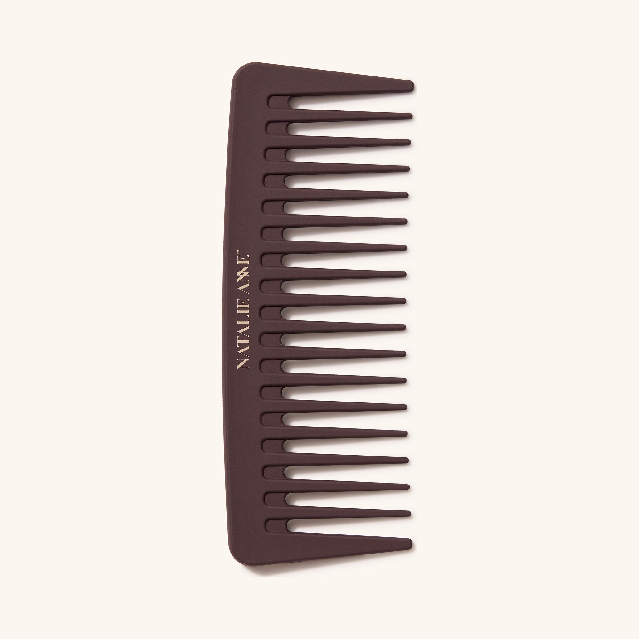 Natalie Anne Wet & Dry Pro Comb in espresso — wide-tooth detangling comb